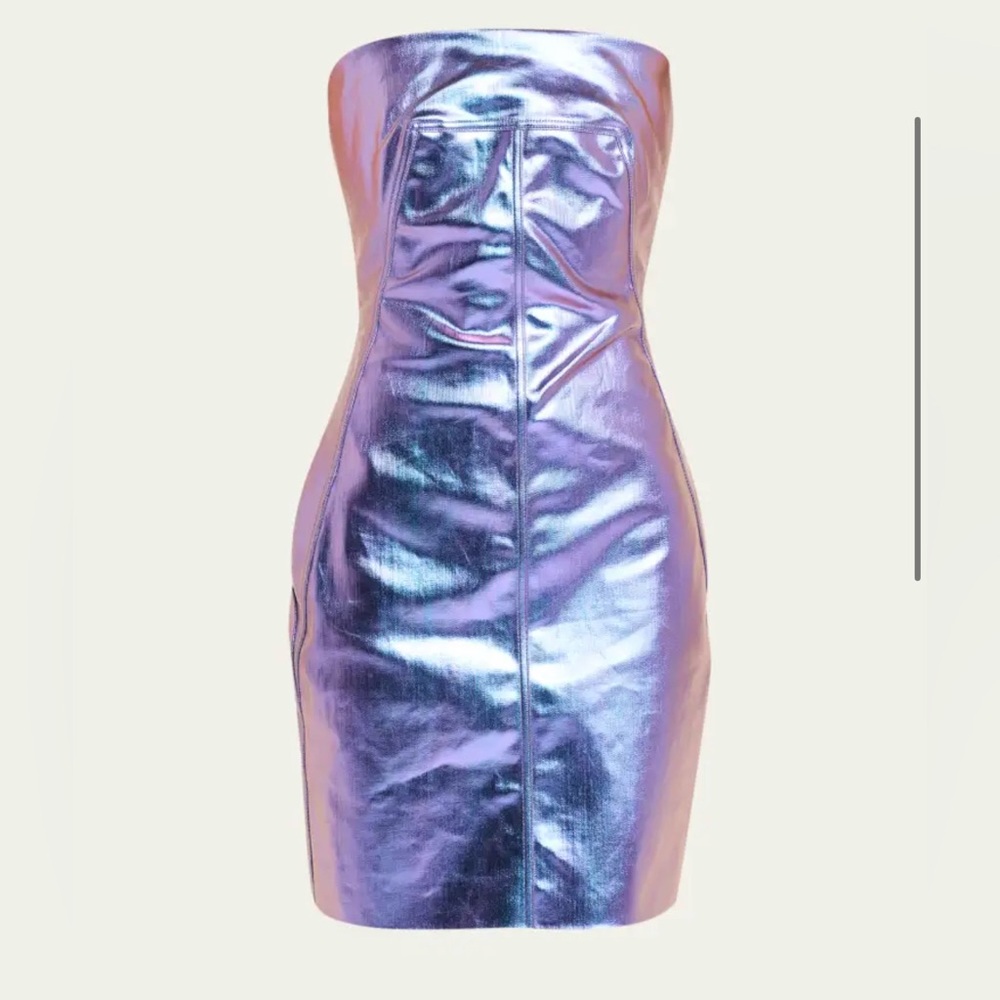 RICK OWENS STRAPLESS FITTED IREDESCENT FITTED DRESS- 42 IT (6 US) - Picture 3 of 3